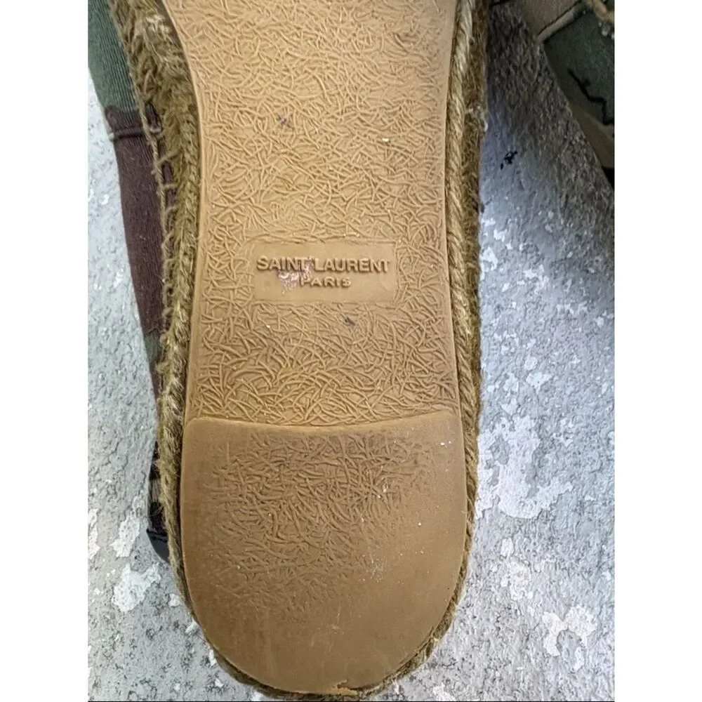 Saint Laurent camouflage canvas espadrilles
